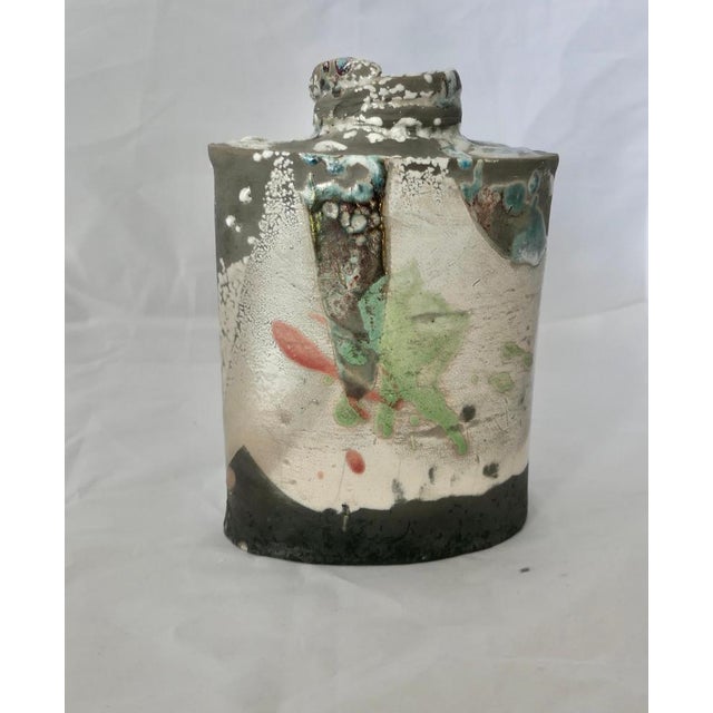 Vintage Polychrome Stoneware Vase by Phill Rogers, 1980 For Sale - Image 6 of 8