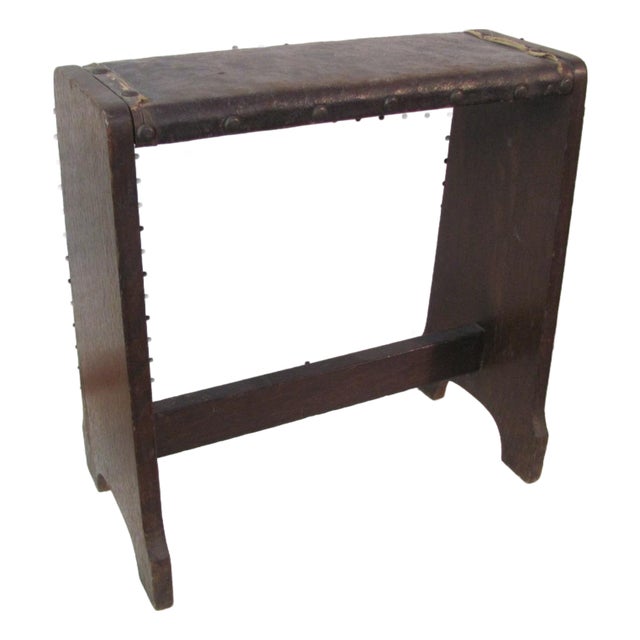 Oak Stool by Lakeside Craft Shops Arts & Crafts Stickley Era 1910 Rare For Sale