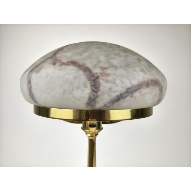 Large Postmodern Brass and Marbled Glass Table Lamp, 1960s For Sale - Image 16 of 18