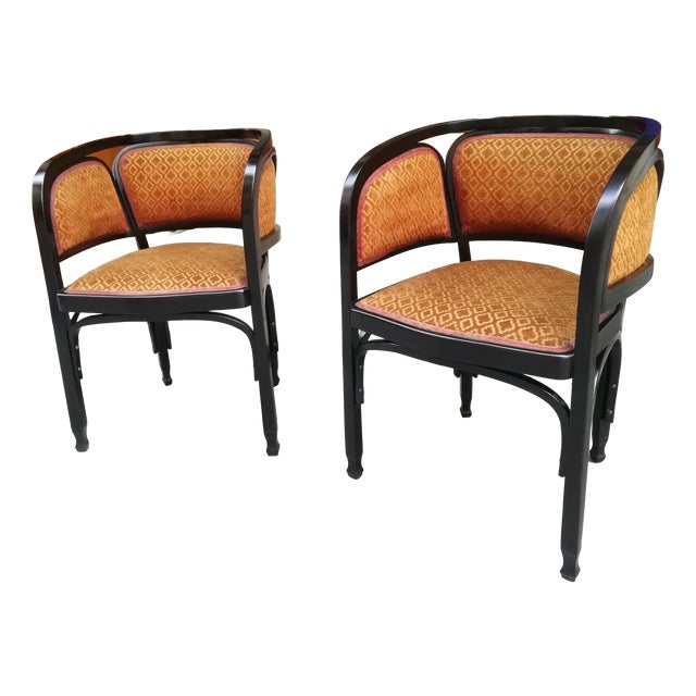 Model 716 Armchairs by Gustav Siegel for J. & J. Kohn, Austria, 1914, Set of 2 For Sale