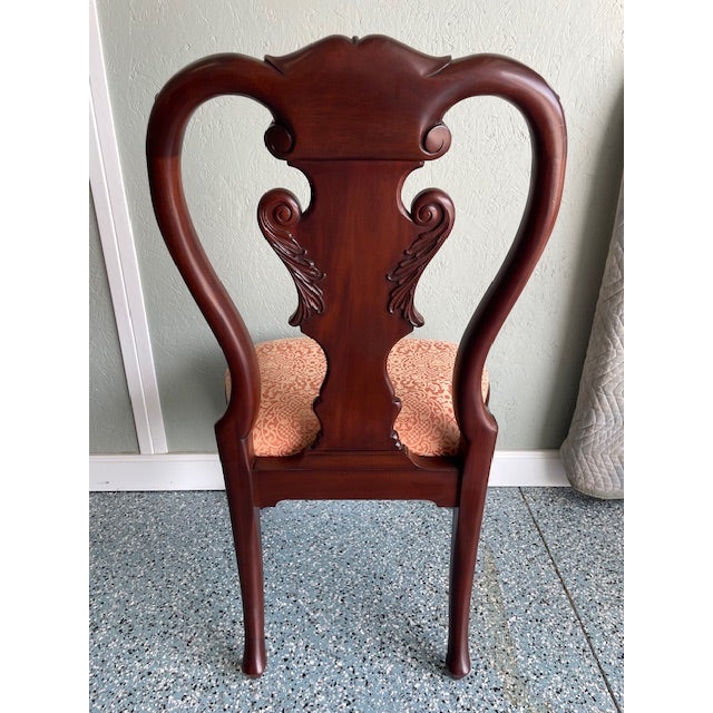 1950s Set of 6 Custom Mahogany Queen Ann Dining Chairs For Sale - Image 9 of 12