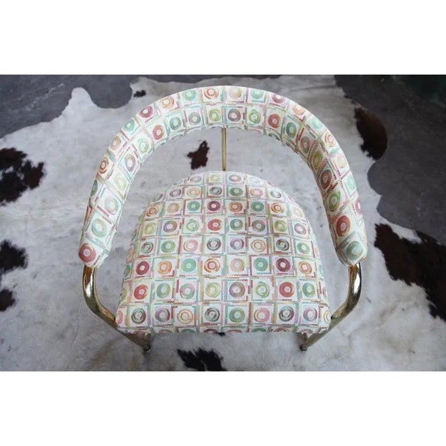 Metal Post Modern Brass Gold Bent Chrome Cantilever Chair Attributed to Thonet, Anton Lorenz For Sale - Image 7 of 9