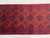 1990s Red & Navy Blue Geometric Tribal Wool Runner Rug, 2'7" X 12'6" For Sale - Image 5 of 13