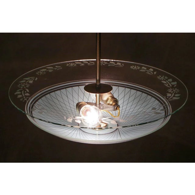 Italian Turquoise Double Disc Pendant Lamp, 1950s For Sale - Image 11 of 13