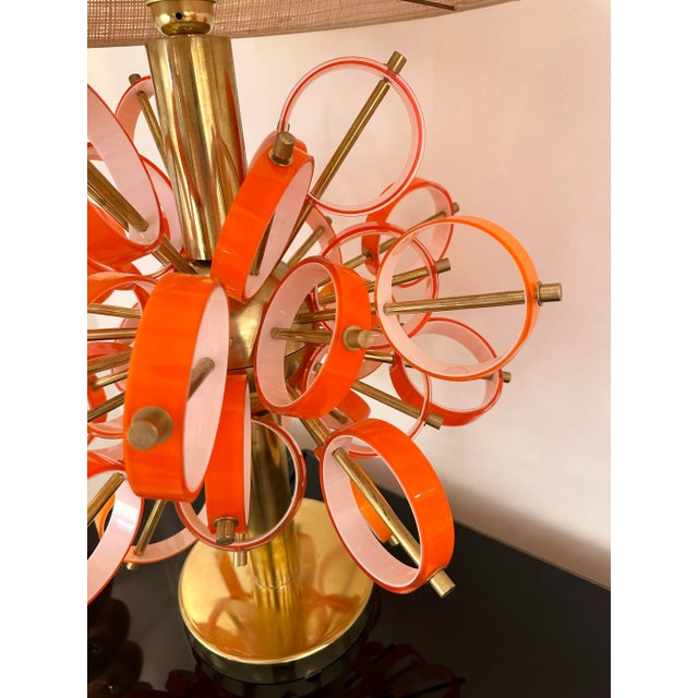 2020s Contemporary Pair of Brass Sputnik Rings Murano Glass Lamps , Italy For Sale - Image 5 of 12