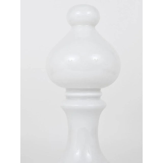 White Glass Bishop Chess Lamp from Ivan Jakes, Czechoslovakia, 1970s For Sale - Image 4 of 10