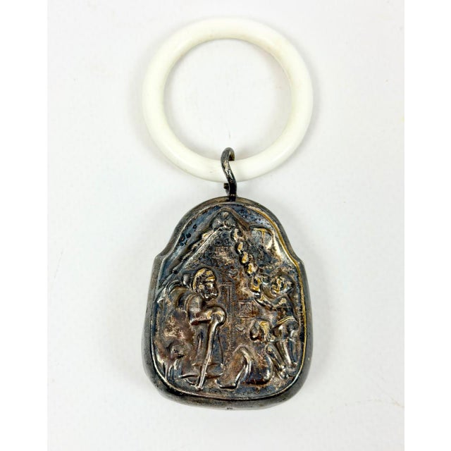 Silver Antique Silver-Plated Baby Rattle and Teether with Hansel and Gretel Relief from WMF, 1900s For Sale - Image 8 of 8