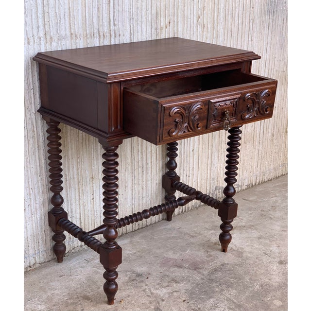 Brown 20th Century French Solid Carved Nightstands - a Pair For Sale - Image 8 of 13