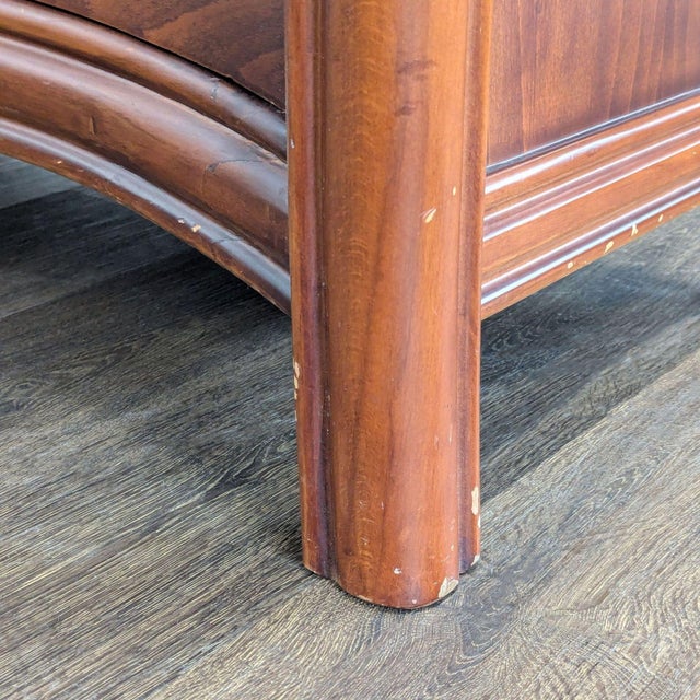 Vintage 8-Drawer Curved Front Wooden Dresser With Elegant Handles For Sale - Image 15 of 17