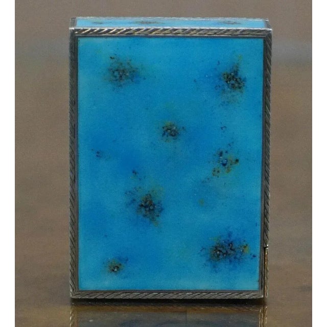 Sterling Silver Diamond and Enamel Powder Compact with Lipstick, 1900 For Sale - Image 5 of 13