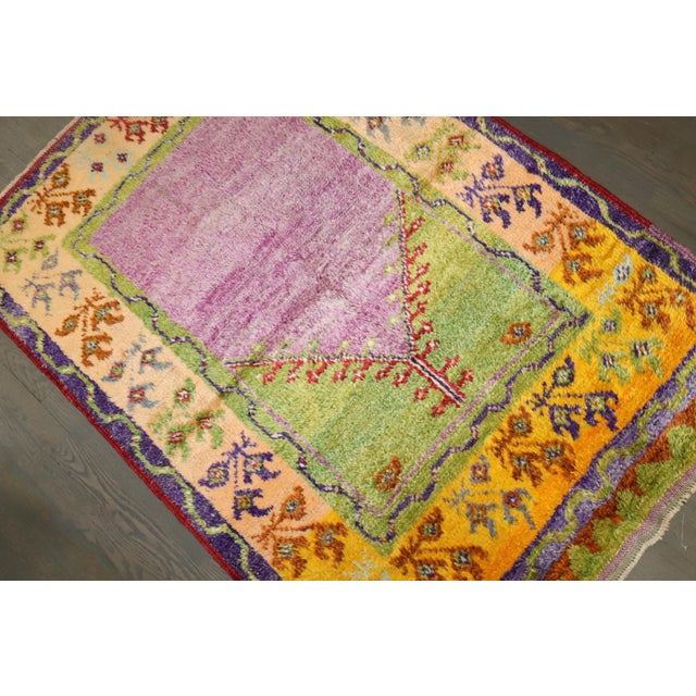 Vintage Zabihi Collection Turkish Prayer Rug - 3'5" x 4'9" For Sale - Image 4 of 9