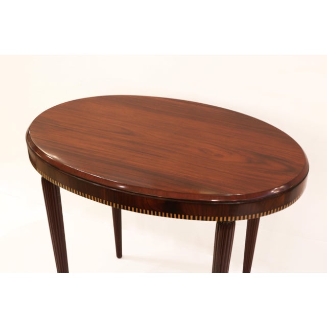 Brown 1930s Art Deco Oval Lamp Table For Sale - Image 8 of 18