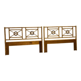 1970s McGuire Bamboo & Rattan Full Size Headboards - a Pair For Sale