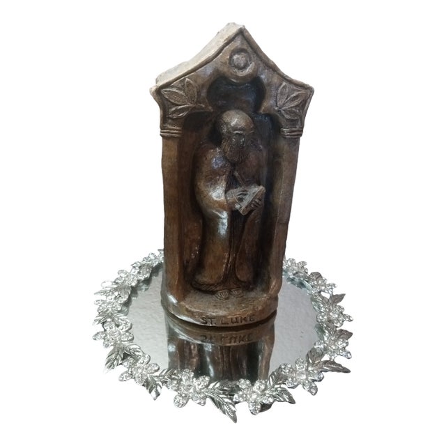 1970s Gorgeous Signed Gypsum St Luke 3d Relief Sculpture From Spain For Sale