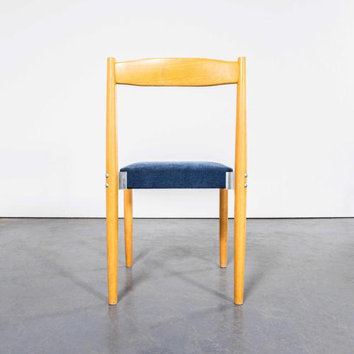 Blue Vintage Blue Upholstered Dining Chairs, 1980s, Set of 4 For Sale - Image 8 of 11