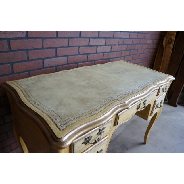 Mustard French Provincial Writing Desk For Sale - Image 8 of 9