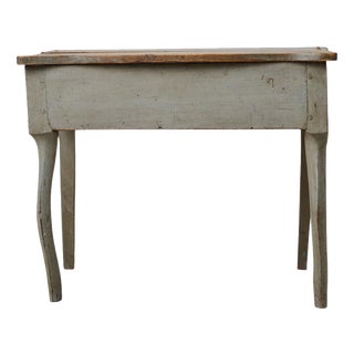 Antique Rococo Style Folk Art Console Table with Storage in Pine, Sweden For Sale