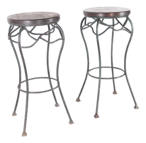Wrought Iron Side Tables, 1960s, Set of 2