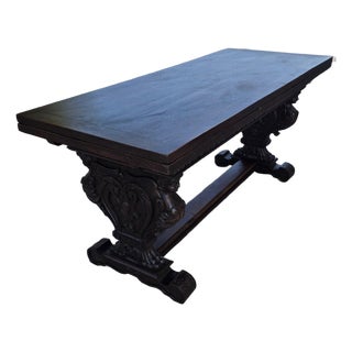 Italian Draw Leaf Refrectory Table For Sale