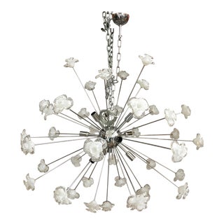 Modern Murano Glass Triedo Sputnik Flower Chandelier For Sale