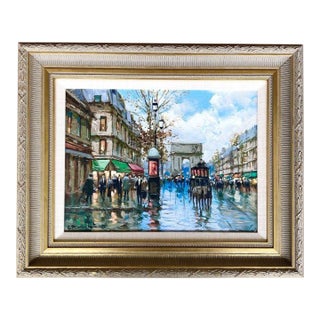 C. Pierre Latour (1935-2006) “Champs-Élysées” Framed Oil on Canvas For Sale