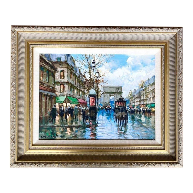 C. Pierre Latour (1935-2006) “Champs-Élysées” Framed Oil on Canvas For Sale