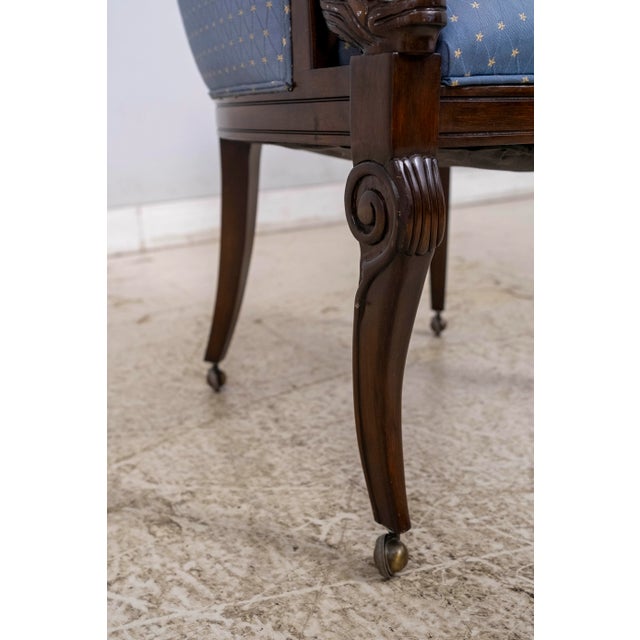 Pair Vintage Regency Style Dolphin Carved Armchairs For Sale - Image 9 of 14