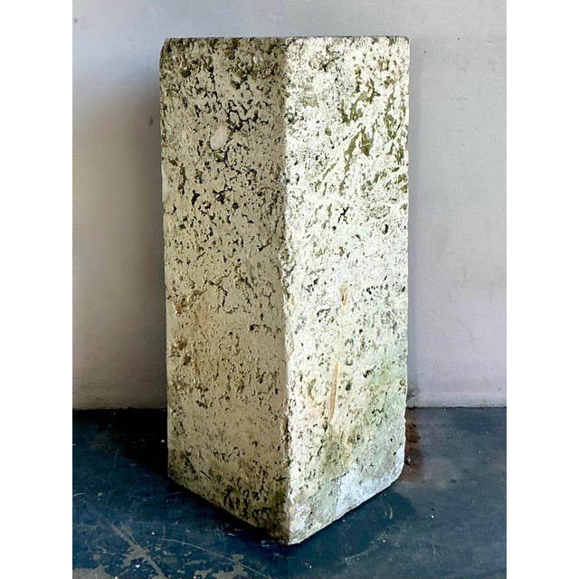 Vintage Coastal Solid Cut Coquina Stone Pedestal For Sale - Image 11 of 12