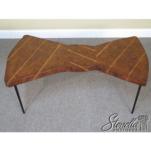Brown Jonathan Charles Modern Burl Walnut Bowtie Coffee Table Jc-494796 For Sale - Image 8 of 10