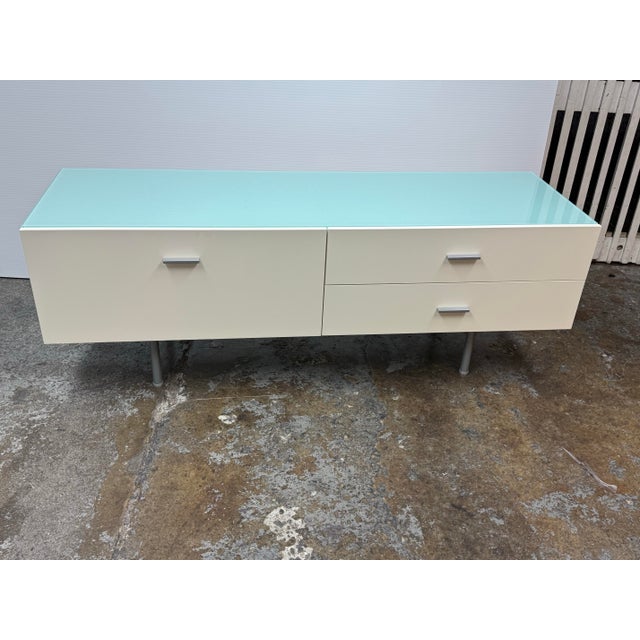 Alivar Italian White Glass Sideboard For Sale - Image 10 of 12