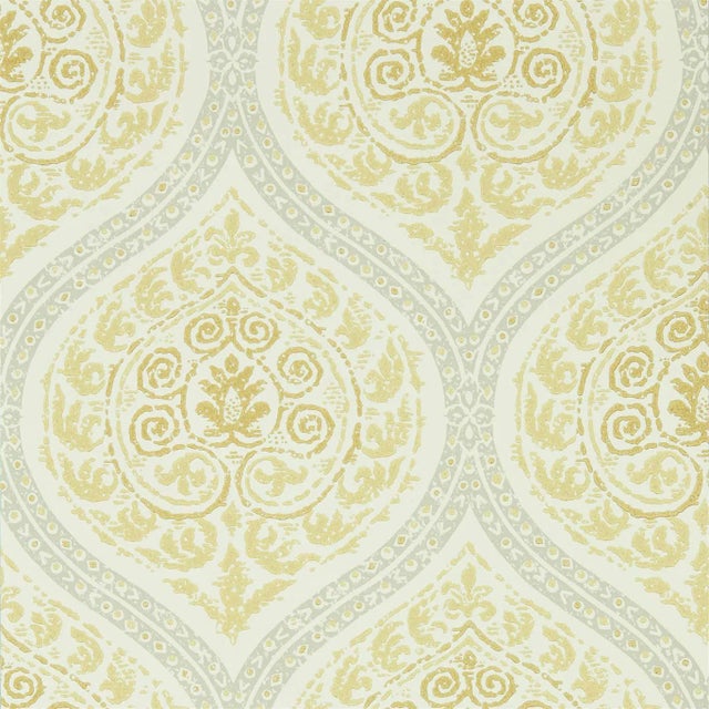 Sanderson Madurai Wallpaper in Lemon For Sale