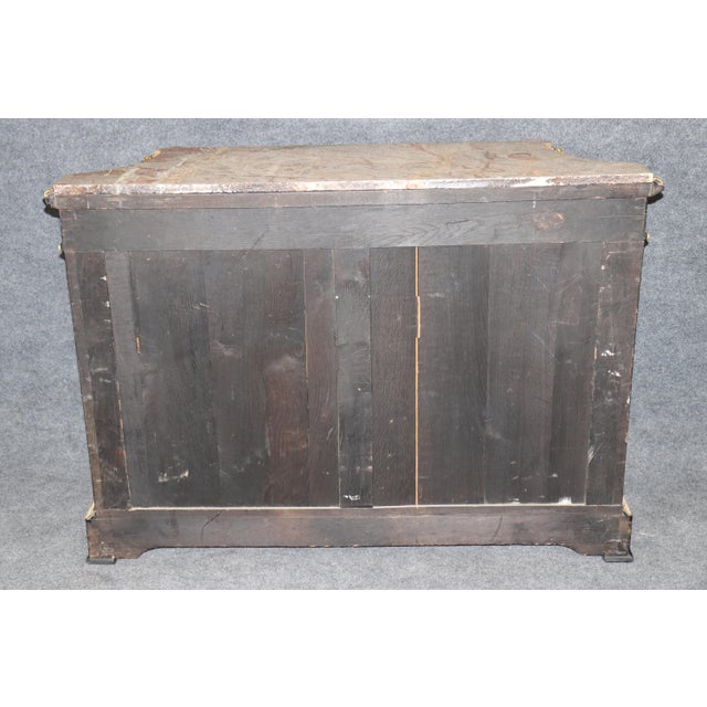 Late 20th Century 19th C. Ebonized Chinoiserie and Bronze Ormolu Mounted Marble Top Cabinet For Sale - Image 5 of 17