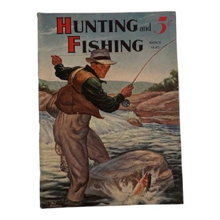 Vintage March 1940 Hunting and Fishing Magazine, Cover Art Ted Francis For Sale