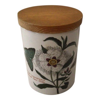 1980s Portmeirion Botanic Garden Snow Crocus Lidded Canister For Sale