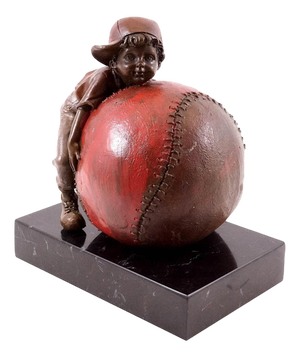 Bronze Sculpture Representing the Child and the Joy of Baseball, 20th Century