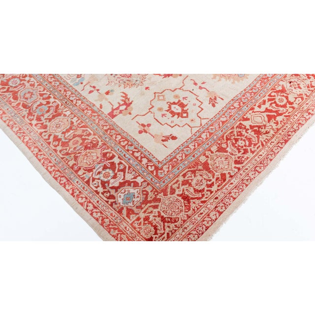 Persian Authentic Persian Sultanabad Rug in Beige, Brown, Green, Red For Sale - Image 3 of 8