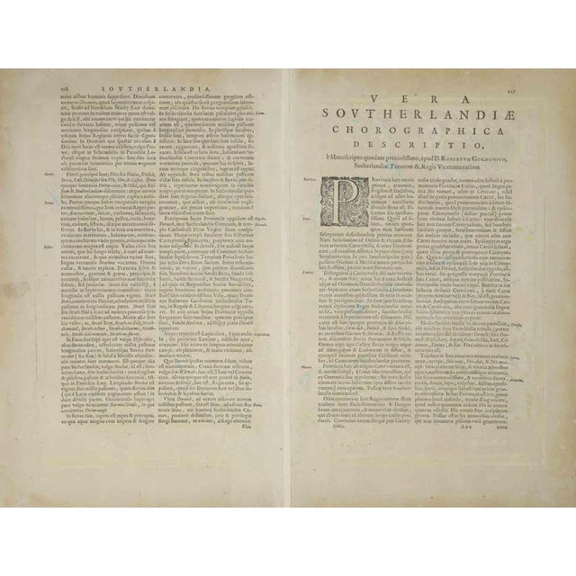 Map of Scotland is an geographic map realized by Johannes Blaeu. Etching, printed in 1660 ca. Copper engraving, colored...