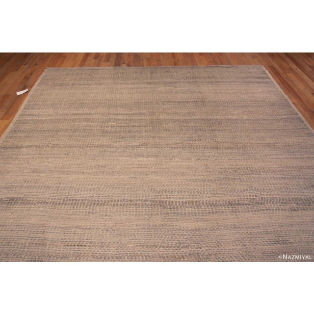 Beautiful Modern Neutral Grey Abstract Contemporary Handmade Wool Area Rug, Country of origin: Central Asia, Circa date:...