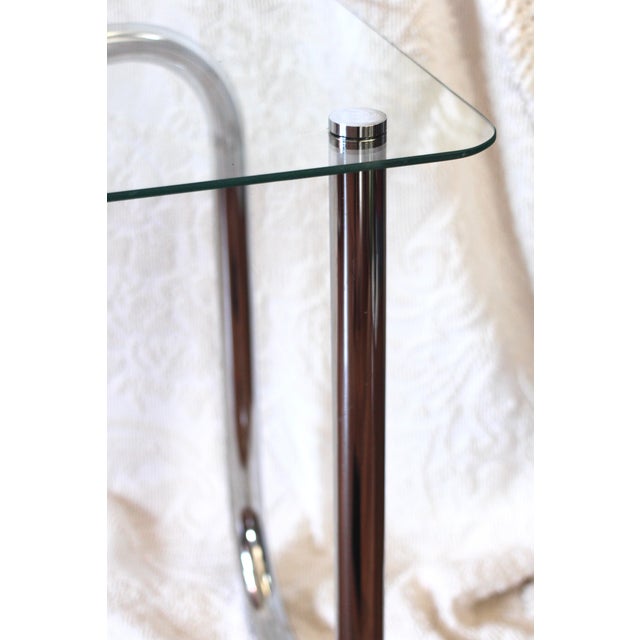 Mid-Century Modern 1960s Modern Chrome Hairpin Tube Table With Glass Top For Sale - Image 3 of 12