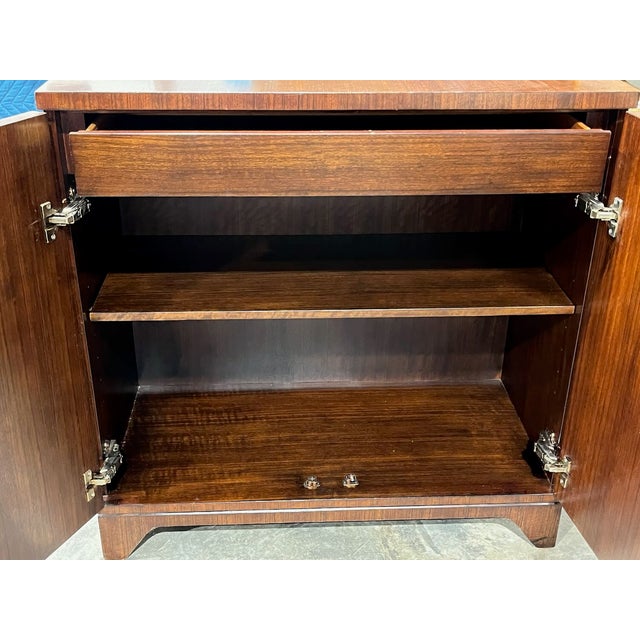 Wood Century Paragon Door Chest Art Deco Style Console Cabinet For Sale - Image 7 of 11