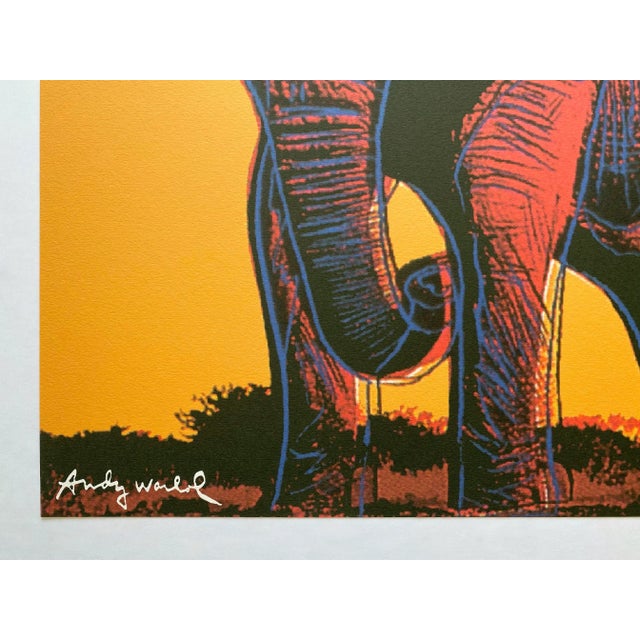 Andy Warhol Vintage 1986 Limited Edition Endangered Species Large Fine Art Lithograph Print " African Elephant " 1983 For Sale In Kansas City - Image 6 of 12