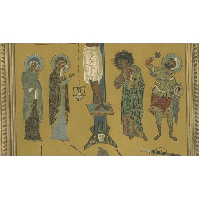 F. X. Zettler, Bavarian Crucifixion Icon, Chromolithograph, 19th Century For Sale - Image 4 of 9