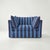 Sophie Conran Coco Loveseat - Coastal Blue & Navy Blue Stripes with Knife Edge Cushion For Sale - Image 4 of 4