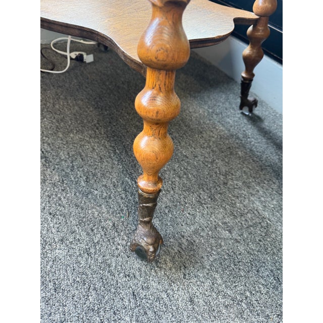 Antique Barley Twist Leg, Quarter Sawn Oak Entry or Parlor Table For Sale - Image 12 of 12