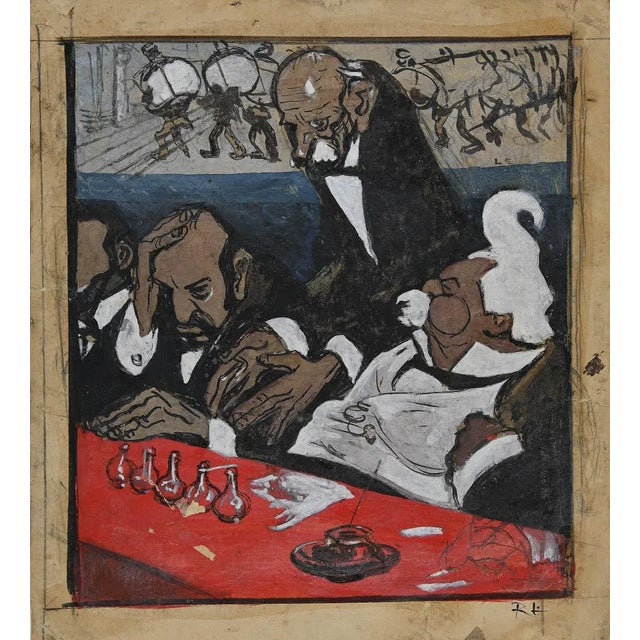 Gabriele Galantara, Thinkers,Drawing, 1910s For Sale - Image 3 of 3