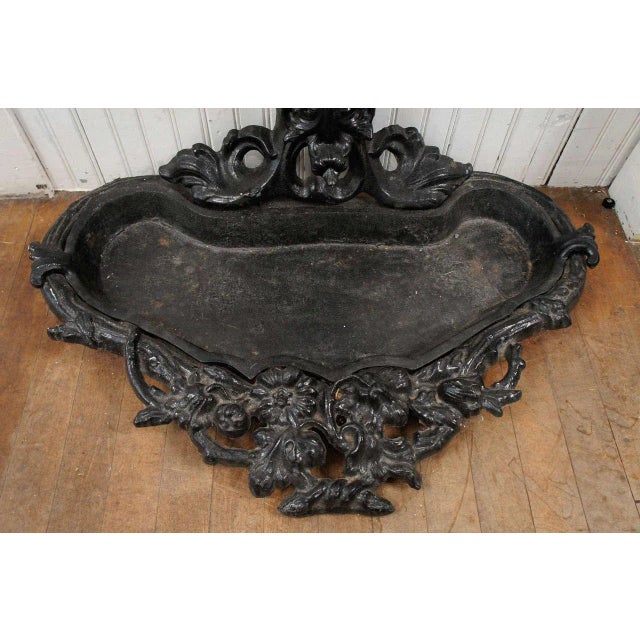 Black 19th Century Black Painted Cast Iron Hall Tree For Sale - Image 8 of 9