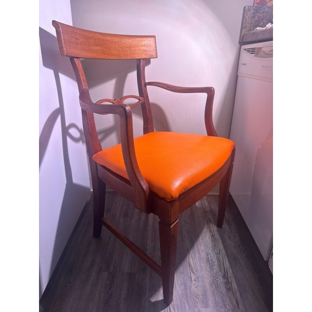 Sculptural Mid-Century Modern Armchair in Burnt Orange For Sale - Image 4 of 5
