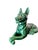 This emerald green glazed ceramic sculpture is a mid-century masterpiece from the renowned Saint Clement factory in...