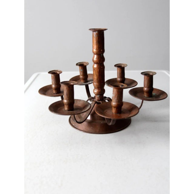 Antique Copper Candelabra For Sale - Image 9 of 10