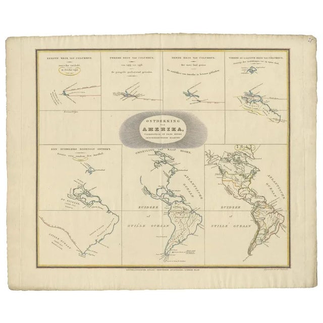 Antique Map of the Development of the Mapping of the Americas, 1841 For Sale - Image 5 of 5